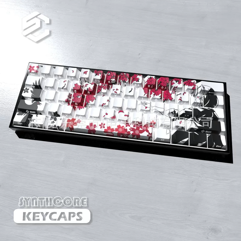 Клавиатура Sakura White 74 (в коробке) с оригинальной боковой гравировкой, полупрозрачная, термосублимационная, из ПБТ, симпатичная, высококачественная, подходит