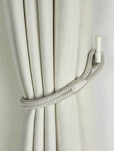 Simple No-Drill Curtain Wall Hooks with Straps for Home Use, Versatile Metal Curtain Storage Hooks, Wall Hooks, and Hanging Balls, a Pair