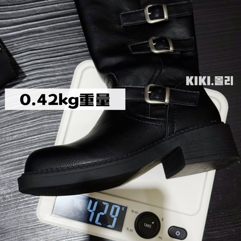 韩版复古休闲英伦风女2025早秋新款中筒皮带扣粗跟显瘦百搭马丁靴|undefined