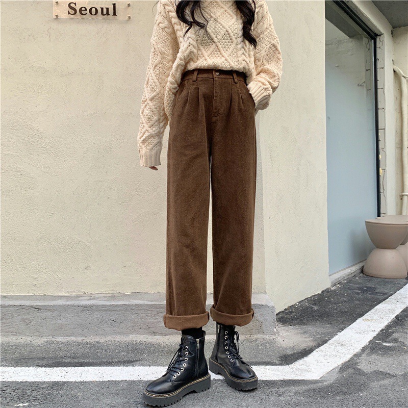 2024 New Winter Ins Style Women's Retro Corduroy Suit Wide-Leg Pants Niche Popular Versatile Casual Pants 2024 New Winter Ins Style Women's Retro Corduroy Suit Wide-Leg Pants Niche Popular Versatile Casual Pants