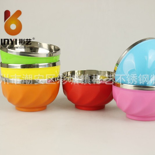 Stainless Steel Lily Bowl Plastic Shell Bowl Kidsren's Bowl Double-layer Rice Bowl Colorful Soup Bowl 15cm Student Anti-scald Bowl Stainless Steel Lily Bowl Plastic Shell Bowl Kidsren's Bowl Double-layer Rice Bowl Colorful Soup Bowl 15cm Student Anti-scald Bowl