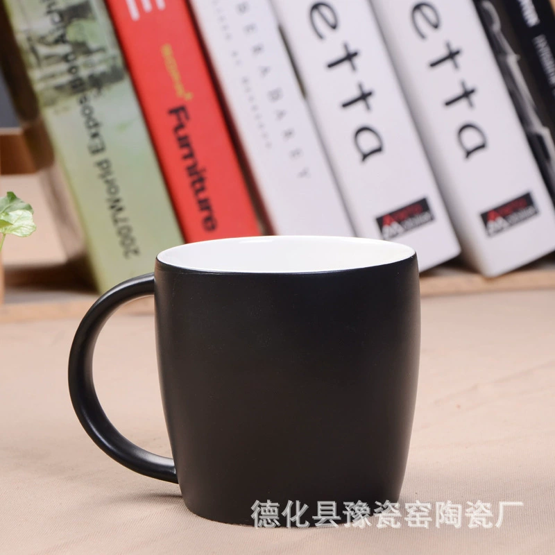 Cross -border hot sales 8/12/14/16oz Mark Cup керамическая чашка черная кофейная чашка вода чашка скраб