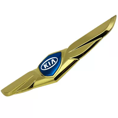 Special Kia Car Sticker K3 k2 k5 KX7 Auto Supplies Smart Running Car Head Cover Metal Personality Exterior Modification Standard (Car logo) - kia-gold-with-blue-label-soaring