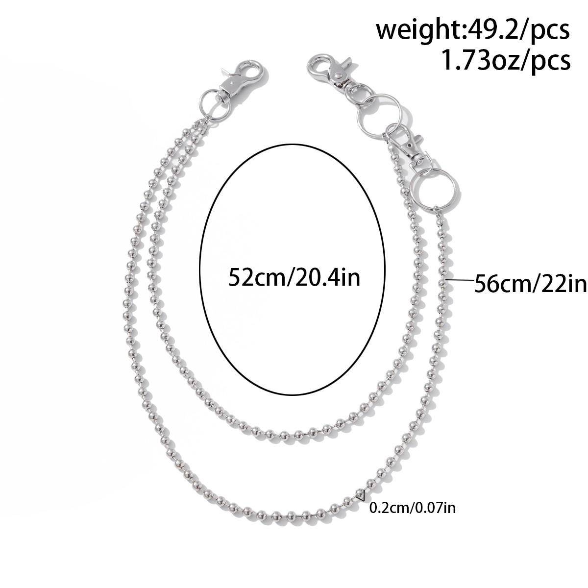Fashion Personality Metal Jeans Hip Hop Niche Simple Hanging Men Waist Chain Accessories_voghion.com