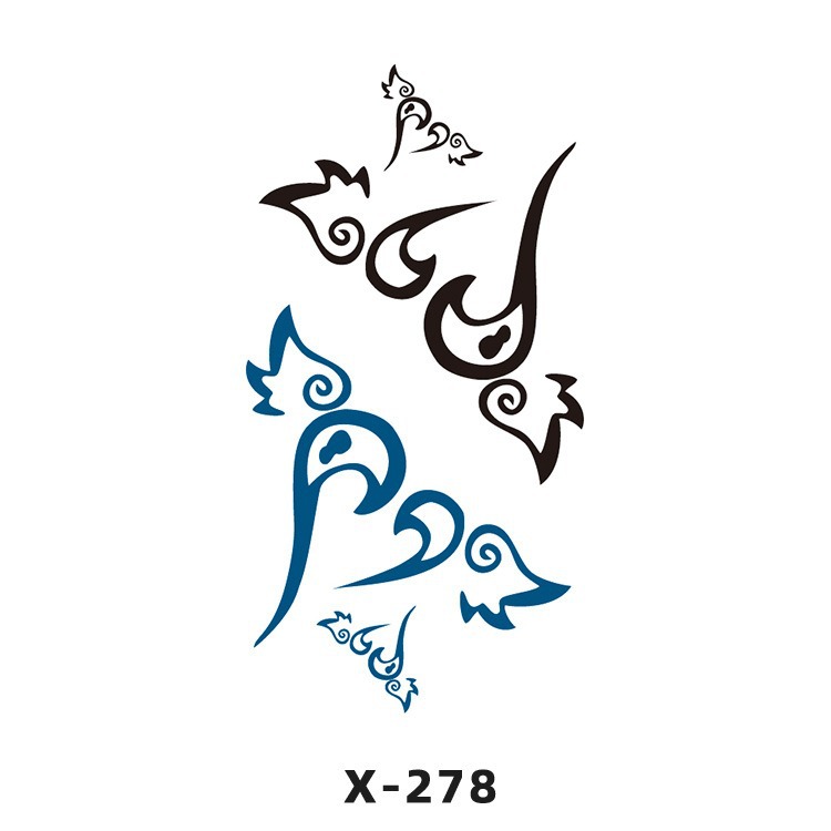 Arco de flor pequeña pegatinas de tatuaje fresco 3D dibujos animados transfronterizo Henna rosa impermeable texto en inglés pegatinas de tatuaje