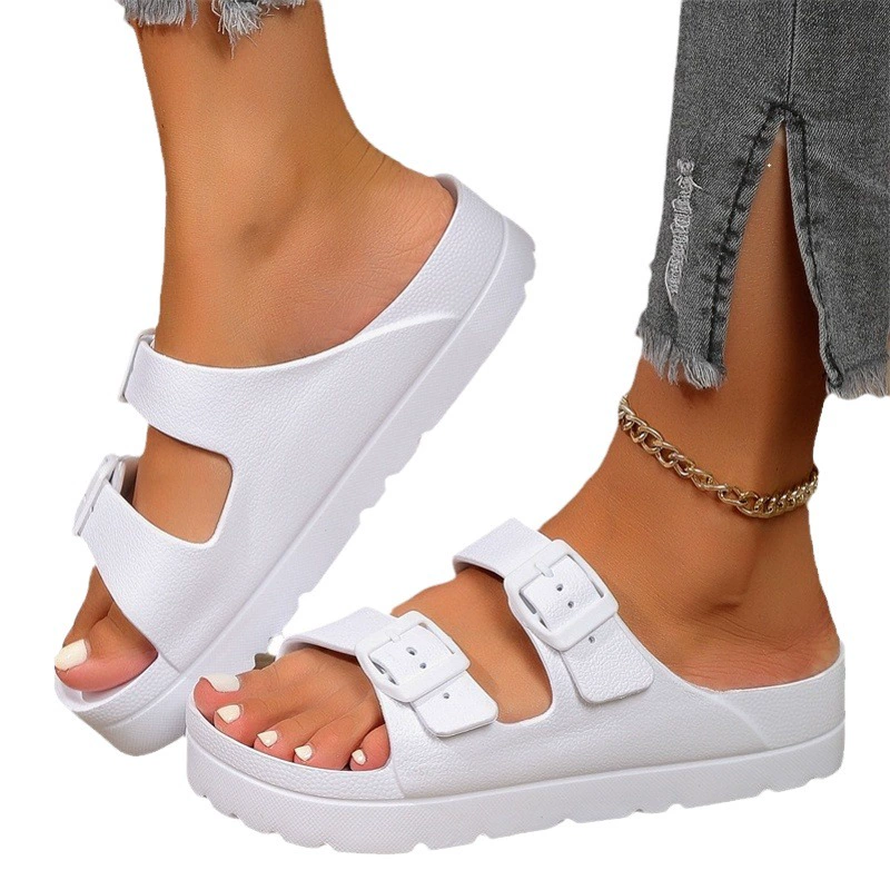 2023 Новые тапочки на толстой подошве, сандалии eva для внешней торговли, летние женские сандалии с экскрементами в помещении, поколение волос