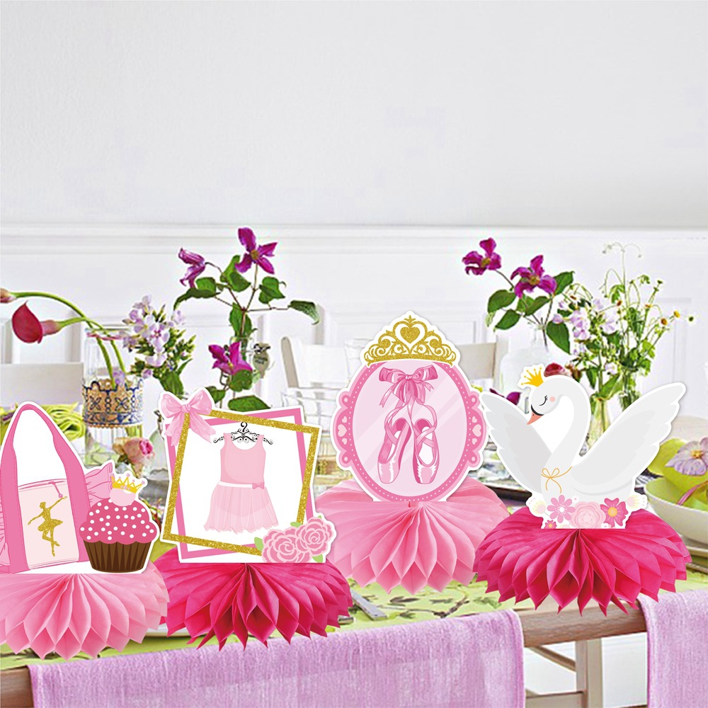 Decoración de panal de cumpleaños con tema de ballet de Amazon Decoración de fiesta de cumpleaños Decoración tridimensional de panal de ballet rosa