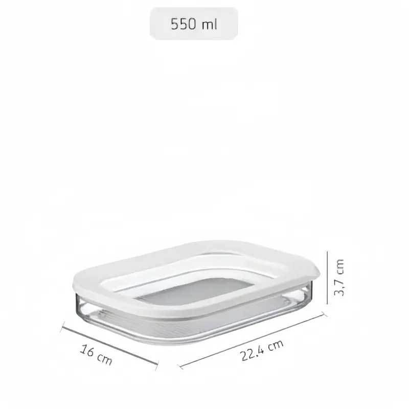 Caja de conservación de alimentos con tapa, organizador plástico transparente para carne refrigerada, apilable y sellada