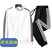 运动套装男春秋季便宜卫衣长裤两件套休闲情侣装潮流立领跑步开衫