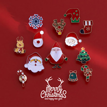 聖誕系列胸針徽章滴油麋鹿雪花可愛裝飾聖誕老卡通別針裝飾品
