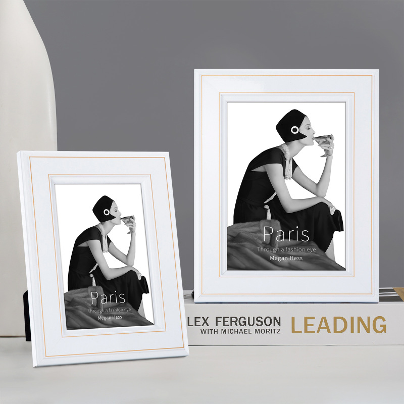 Original design modern style silver gray white gold solid wood photo frame decoration model room living room rectangular jewelry Original design modern style silver gray white gold solid wood photo frame decoration model room living room rectangular jewelry