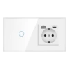 157 touch single circle white one open + AC socket
