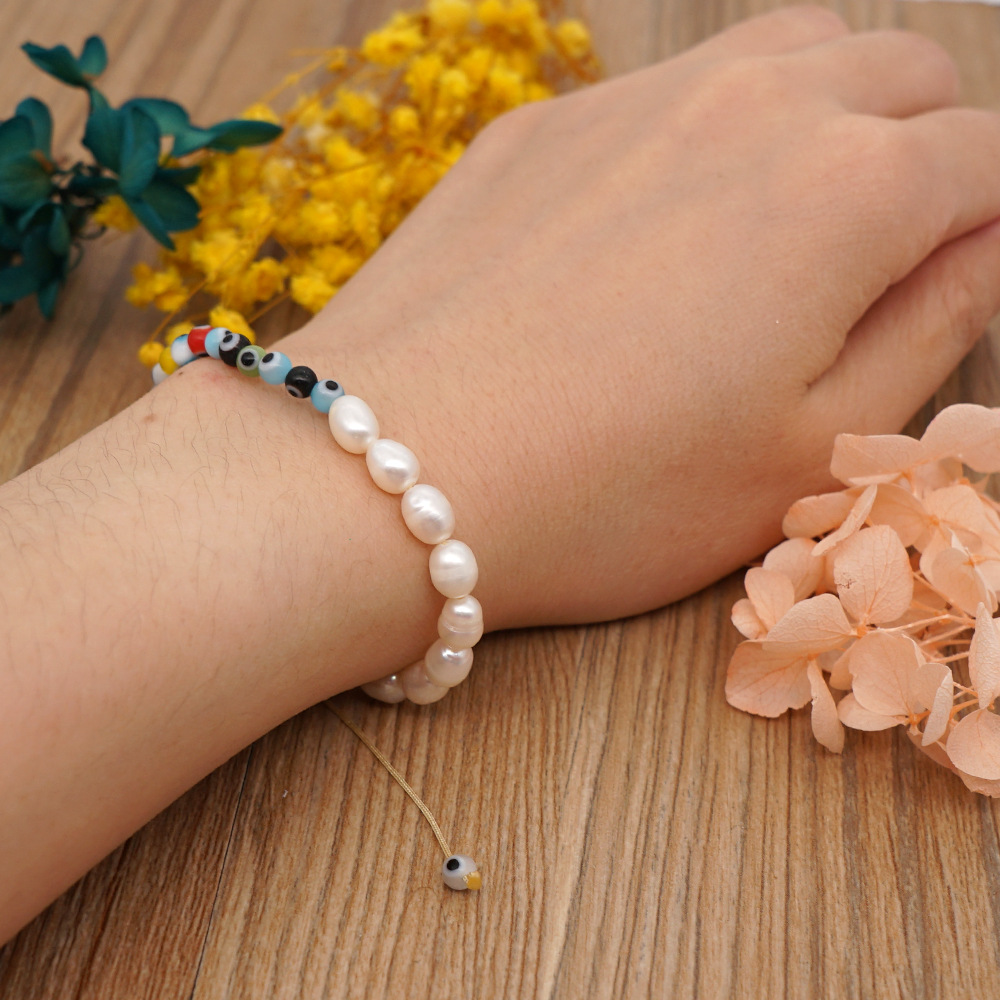 Ojos De Perla Blanca Pulsera Ajustable Con Cuentas Al Por Mayor Nihaojewelry display picture 5