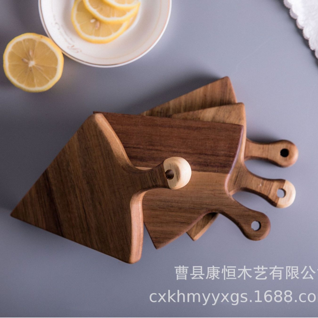 Acacia madera creativa para el hogar, bandeja de pizza irregular, bandeja de filete de forma especial, bandeja de madera dividida