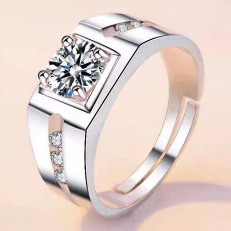 Anillo de hombre retro con circonita para boda o cumpleaños_voghion.com