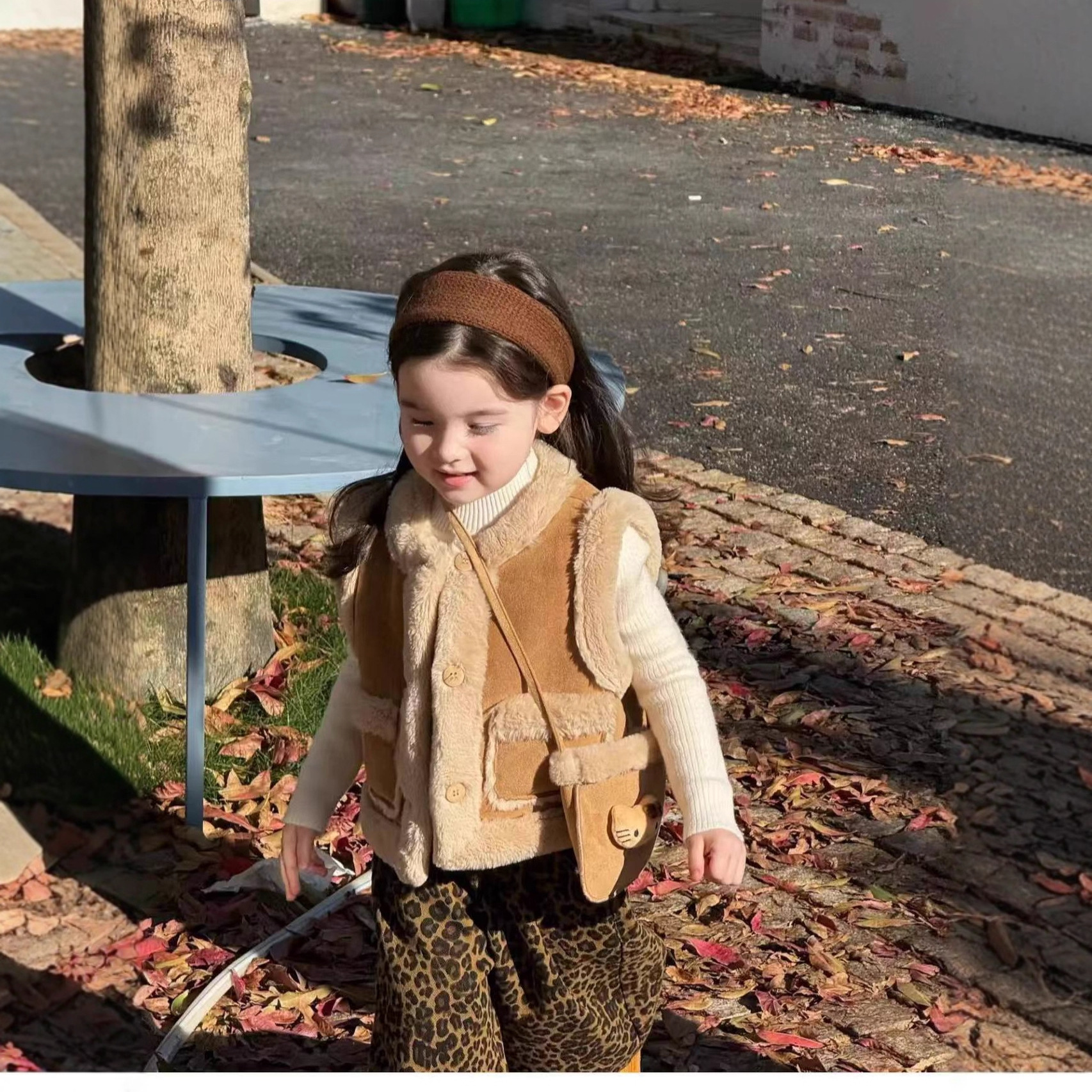 儿童马甲秋冬款女童加绒洋气背心女宝宝加厚保暖上衣时尚韩版马夹