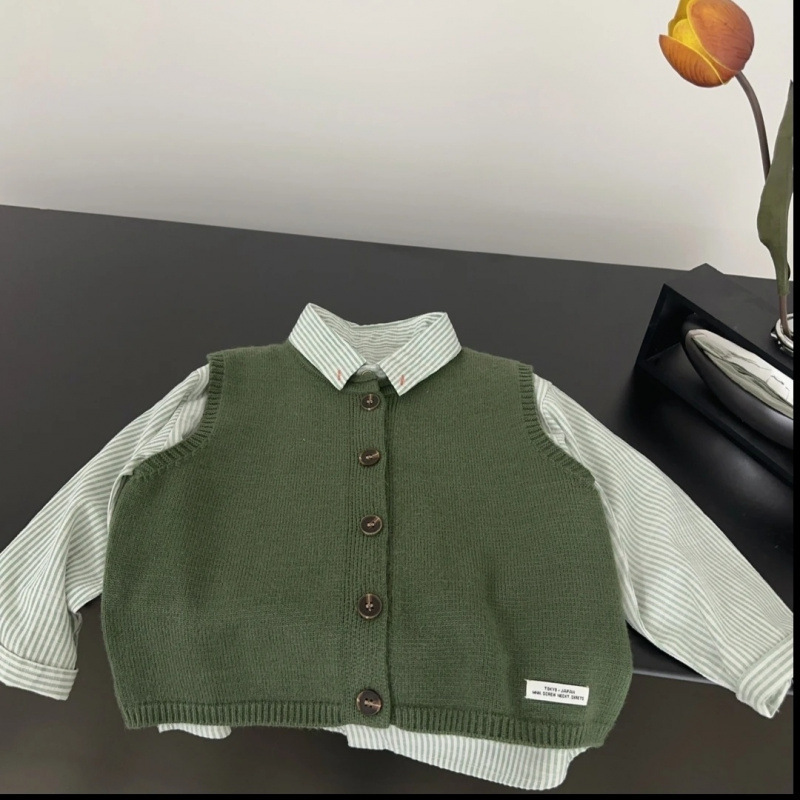Children's Sweater 2025 Autumn New Korean Style Easiest for Match Fashion Vest for Boys and Girls Baby