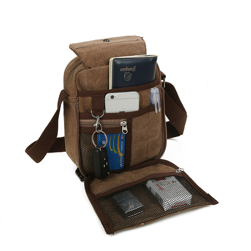 Bolso mensajero de lona Bolso de hombro unisex informal Bolso multifuncional para viajes al aire libre