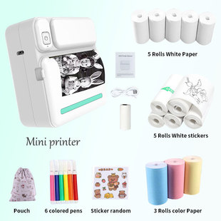 C19 Powerful Factory Cross-Border Thermal Printer Small Label Photo Mini Wrong Question Student Flap Pocket Pants Can Be Connected to Your Hands