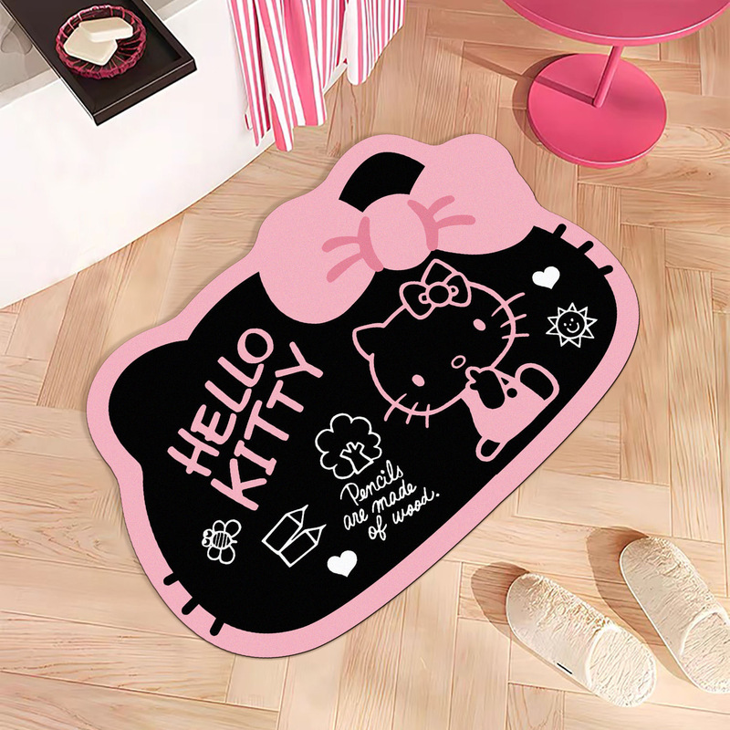 Hellokitty猫浴室洗手间吸水防滑速干易打理洗漱间进门脚垫耐磨|undefined