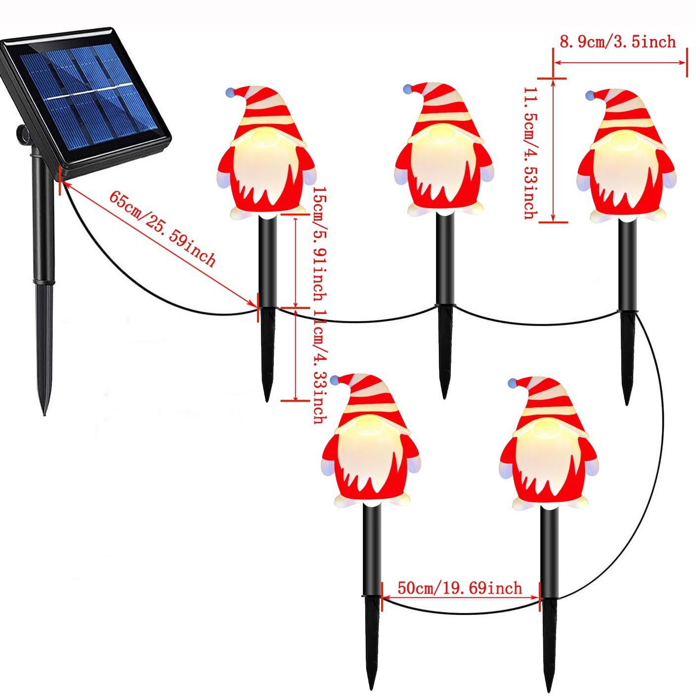 Santa Claus transfronterizo iluminación de césped al aire libre luz de jardín LED de Navidad luz solar luz de césped image 10