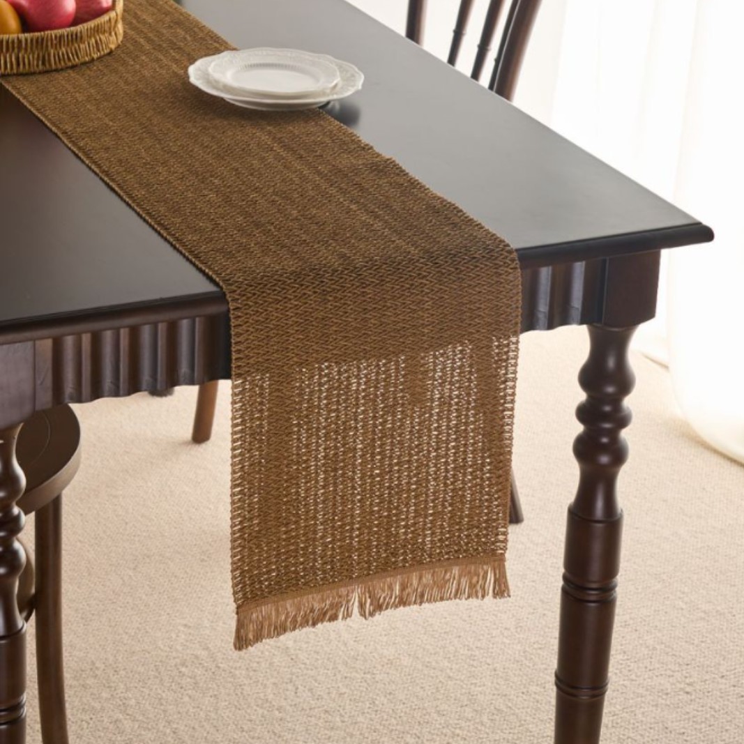 Bandera de mesa de té Yiqiyun Estilo pastoral americano Bandera de mesa tejida verde Decoración Mesa de centro Gabinete de TV Tapa larga