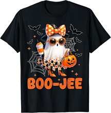 Y 80210 Halloween Print Cotton T-Shirt ��ʥ��ӡ��T�� �羳ר