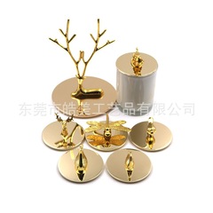 鹿の取っ手の蓋は部品のろうそくの蓋の70mm80mm90mmの金属の蓋を持ちます。