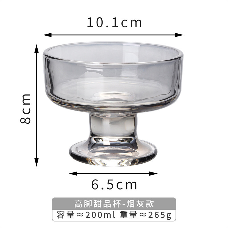 Vertical simple taza de vidrio taza de helado taza de jugo taza de bebida fría taza de yogur pudín taza de helado