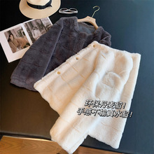 HUAN保丹麦貂~手感不输甄水貂！混纺皮草短款毛毛外套女25冬新款