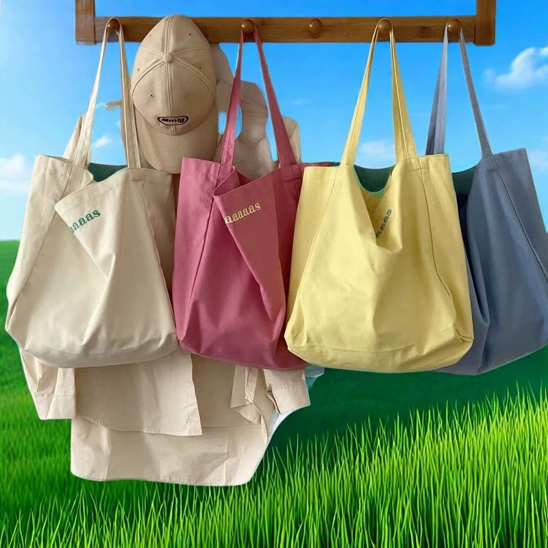 Новая парусиновая сумка для пригородных поездок, простая и универсальная вместительная сумка, женская сумка в корейском стиле для офисных работников и студентов.