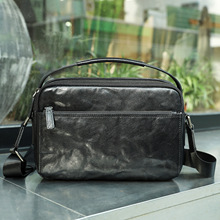 植鞣皮高档休闲男包大容量横款男士单肩包时尚简约真皮斜挎包批发