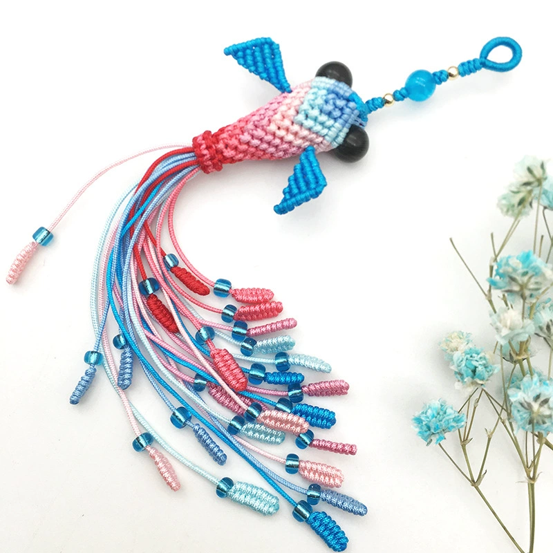 Mascot, Chinese keychain, mobile phone, strap, materials set, handmade