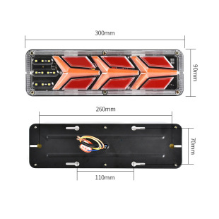 Large truck rear tail light assembly 24v agricultural super bright led universal steering brake light lens truck tail light