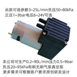 微型气泵无刷有刷直流气泵25L12v24v压力3bar抽气打气两用