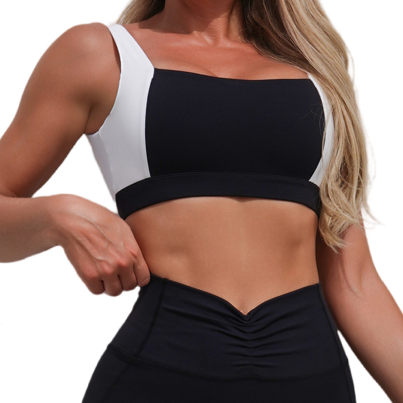 Nuevo chaleco deportivo transfronterizo de retroceso de color, mujeres, Europa y Estados Unidos, fitness, ropa de yoga, ropa apretada para mujeres.