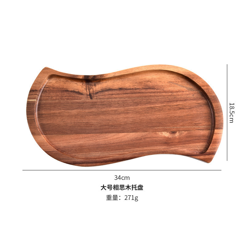bandeja de madera de Acacia rectangular bandeja de madera sólida bandeja de madera bandeja de té japonesa barbacoa snack pastel plato de madera