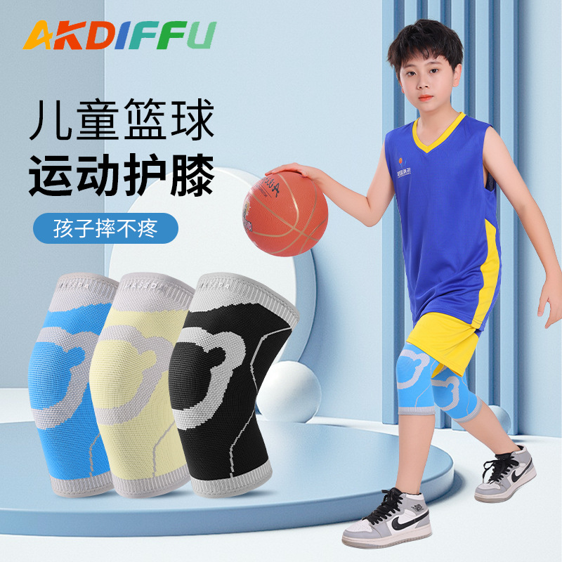 Nuevas rodilleras para niños entrenamiento de baloncesto profesional rodilleras transpirables cubierta baloncesto anti-caída equipo de protección deportiva para estudiantes de primaria