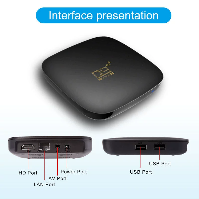 Смарт- сетевой цифровой D9 набор приставка tvboxandroid9 4K двойной диапазон сетевой плеер TV BOX
