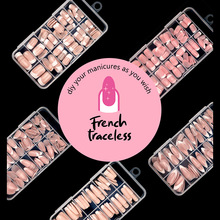 跨境亚马逊货源美甲贴方形杏仁芭蕾法式手指甲片欧美穿戴甲120片