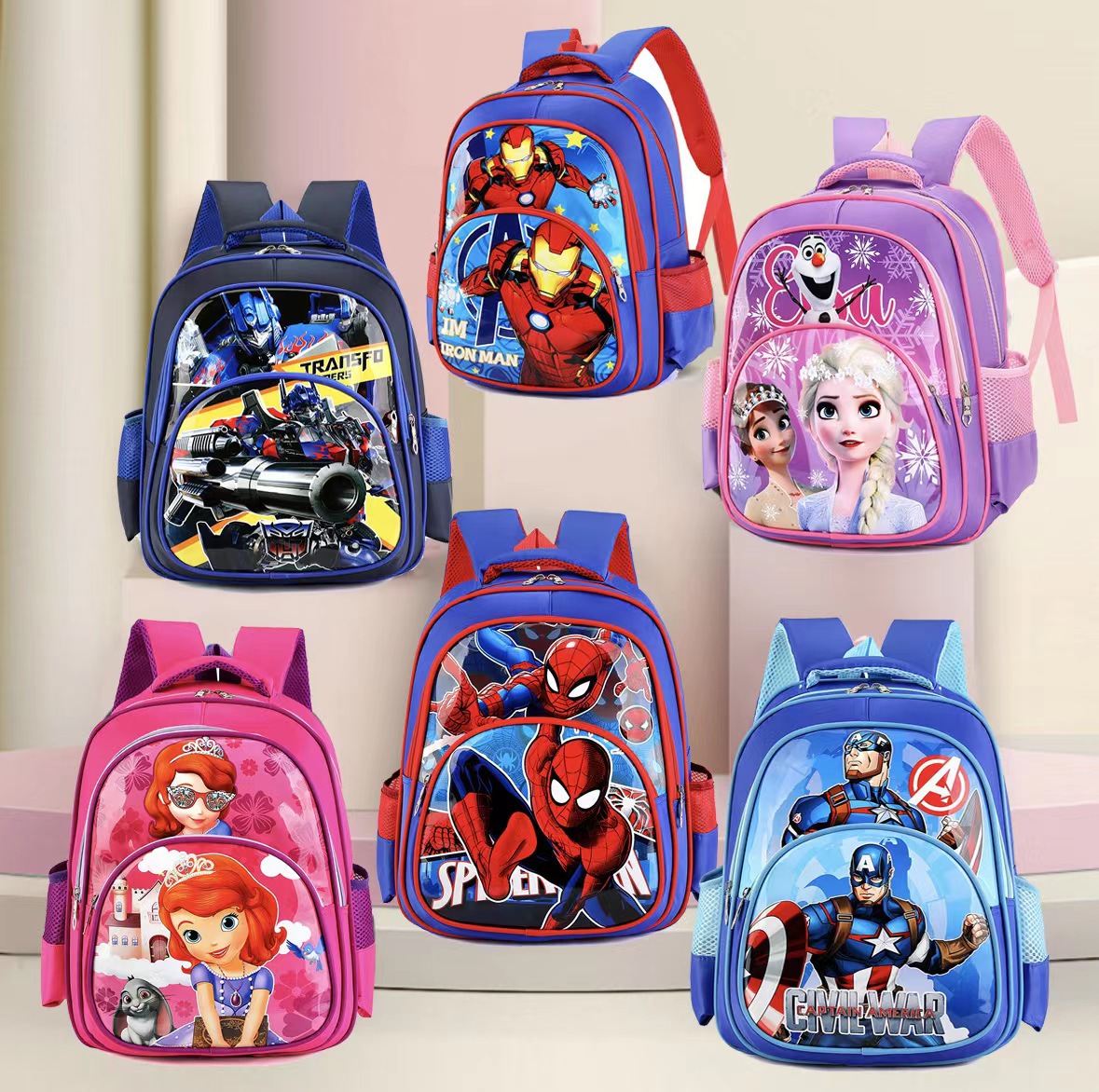 Wholesale large capacity primary school student schoolbag 2-5 grade children backpack burden reduction boys and girls cartoon bag Spider-Man