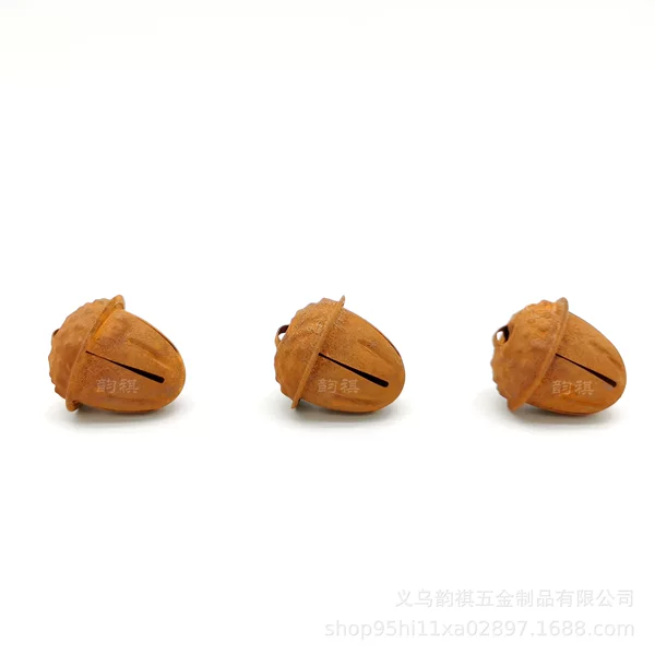 Source Factory 28mm Rust Pine Cone Bell Old Christmas Oak Fruit Bell Bright Rust Color Acorn Bell