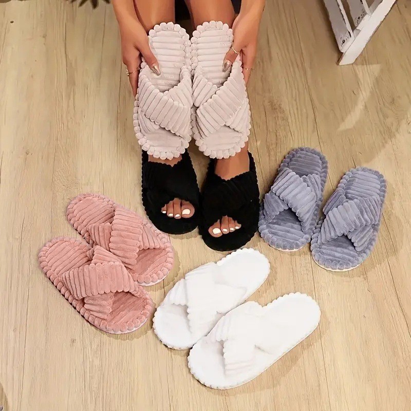 Apertura transfronteriza damas otoño y invierno interior y exterior soleas gruesas calentadoras de peluche zapatillas de luna de algodón zapatillas de mujer suela suave cómodo image 3