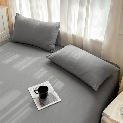 Single Piece Solid Color Flocked Bedding Set - Simple and Versatile Pillowcase 48*74cm Single Student Dormitory Pillowcase
