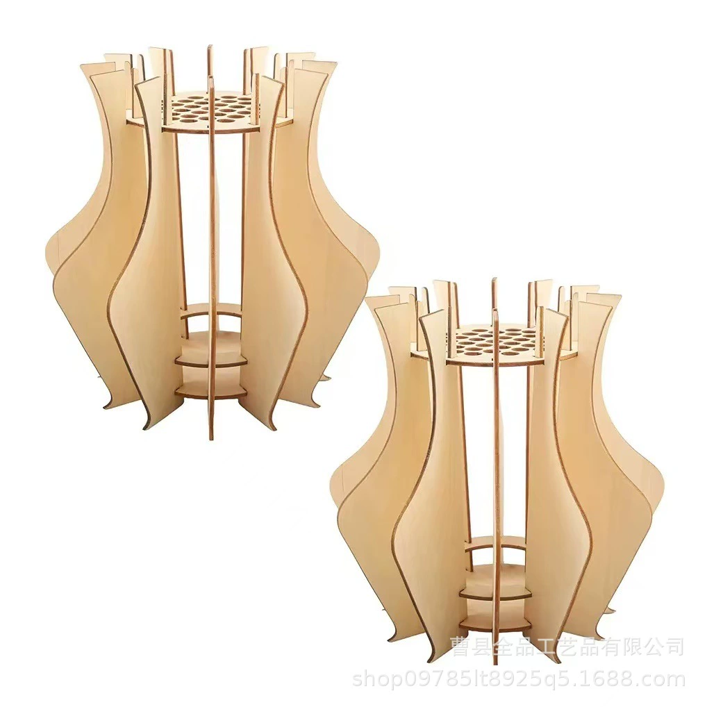 Трансграничный новый деревянный diy головоломки ваза вставка украшения дома гостиная столешница декоративная деревянная зеленая ваза