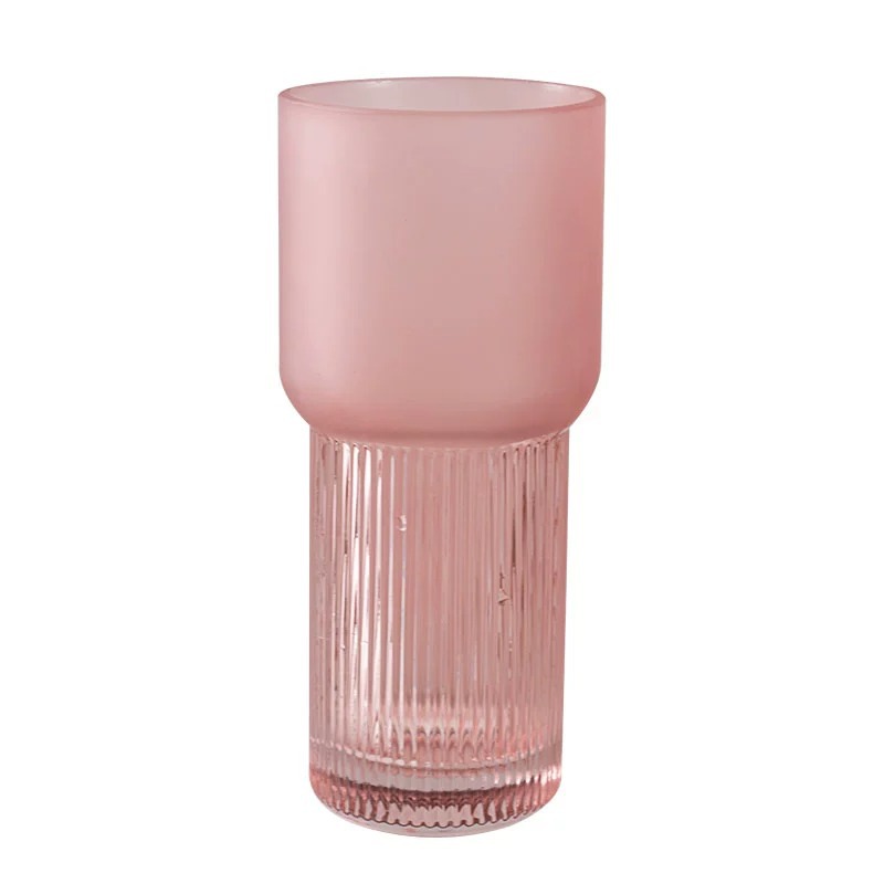 Moderno simple Rosa florero de vidrio esmerilado Red roja de alta apariencia sala de estar mesa de comedor arreglo floral Decoración