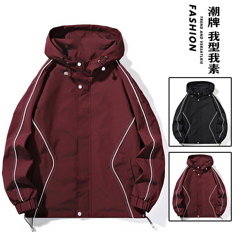 2024 primavera y otoño nuevo impermeable a prueba de viento chaqueta de ducha juvenil versátil pareja casual al aire libre chaqueta chaqueta hombre