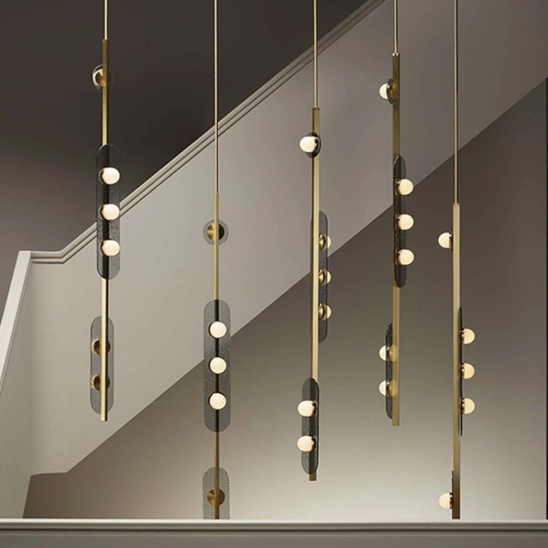 Simple Smoked Glass Plate Modular LED Chandelier