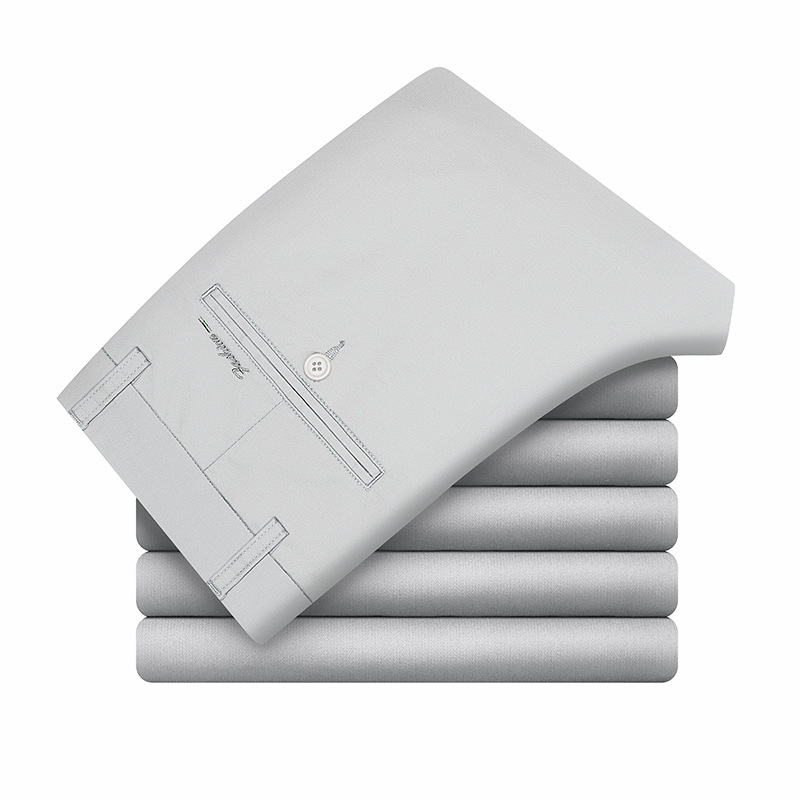 Pantalones casuales elásticos de mediana edad para hombres Tencel drapeado suave antiarrugas pantalones de oficina de calidad pantalones largos rectos de negocios