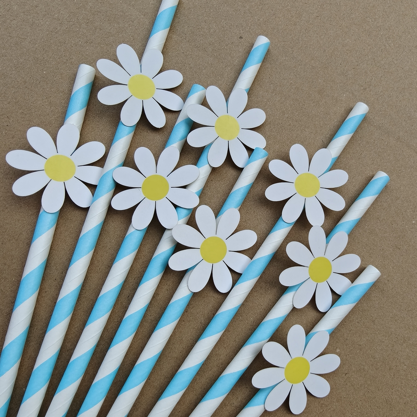 Papel de fiesta Daisy tarjeta de flores de sol desechable postre tarjeta de tarjeta